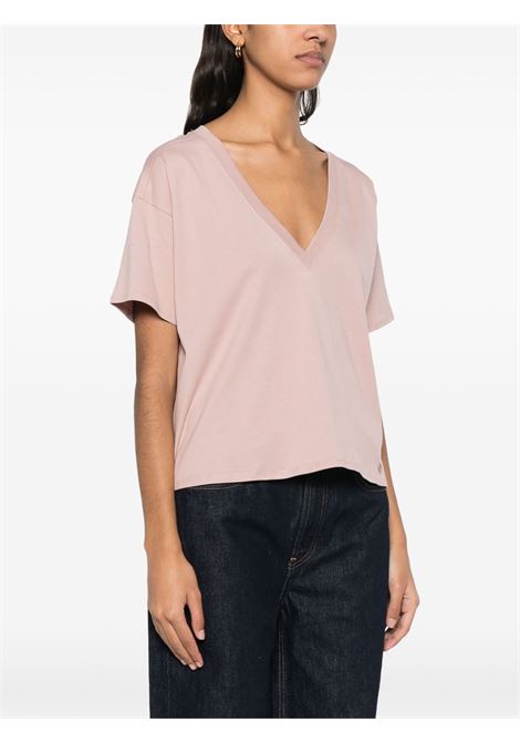 Pink V-neck T-shirt Loulou studio - women LOULOU STUDIO | FAAAPTLRS